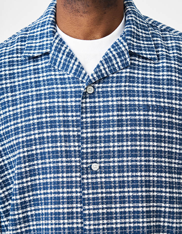 Carhartt WIP S/S Kander Shirt - Kander Check/Blue River