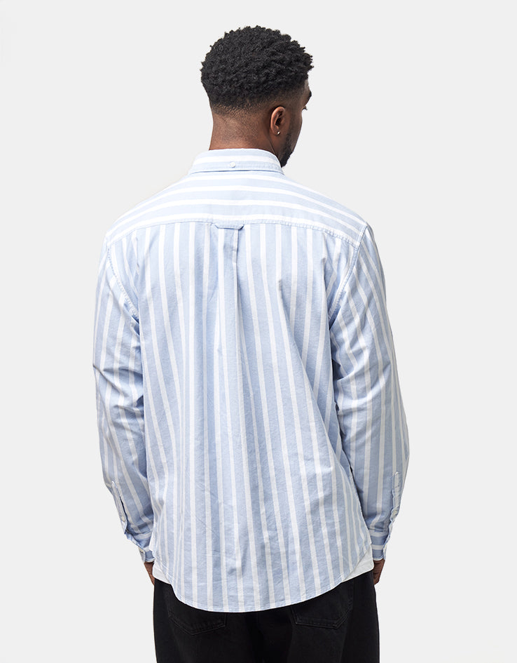 Carhartt WIP L/S Deven Shirt - Deven Stripe/Bleach/White