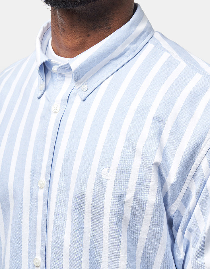 Carhartt WIP L/S Deven Shirt - Deven Stripe/Bleach/White