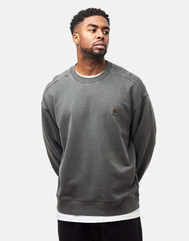 Carhartt WIP Nelson Sweat - Black (Garment Dyed)