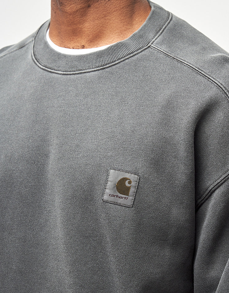 Carhartt WIP Nelson Sweat - Black (Garment Dyed)
