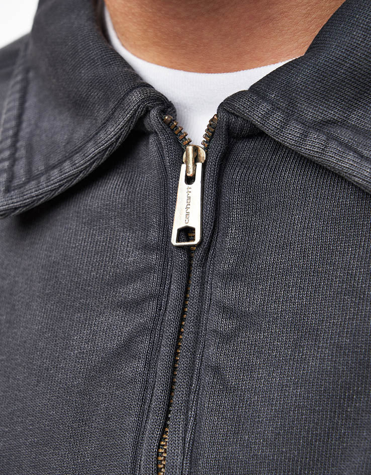 Carhartt WIP Half Zip Detroit Sweat - Black (Stone Washed)