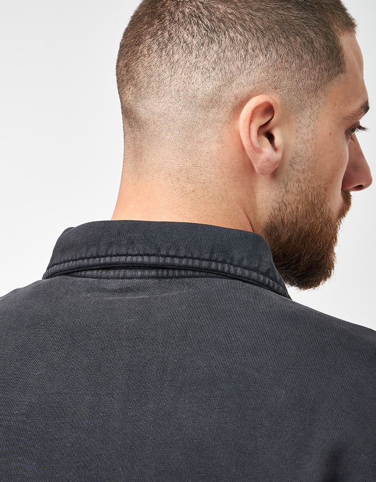 Carhartt WIP Half Zip Detroit Sweat - Black (Stone Washed)