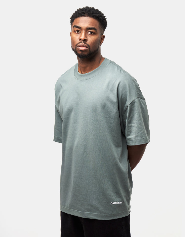Carhartt WIP S/S Link Script T-Shirt - Velvet Green/White