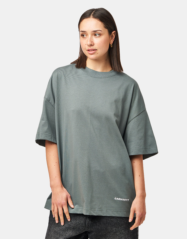 Carhartt WIP S/S Link Script T-Shirt - Velvet Green/White