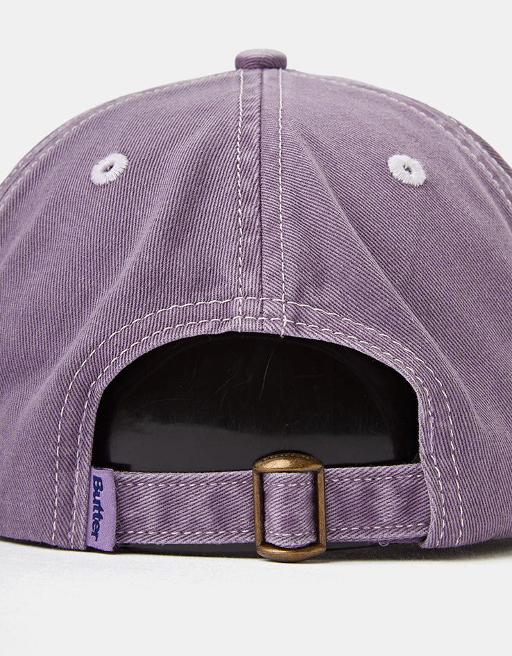 Butter Goods Rounded Logo 6 Panel Cap - Washed Eggplant