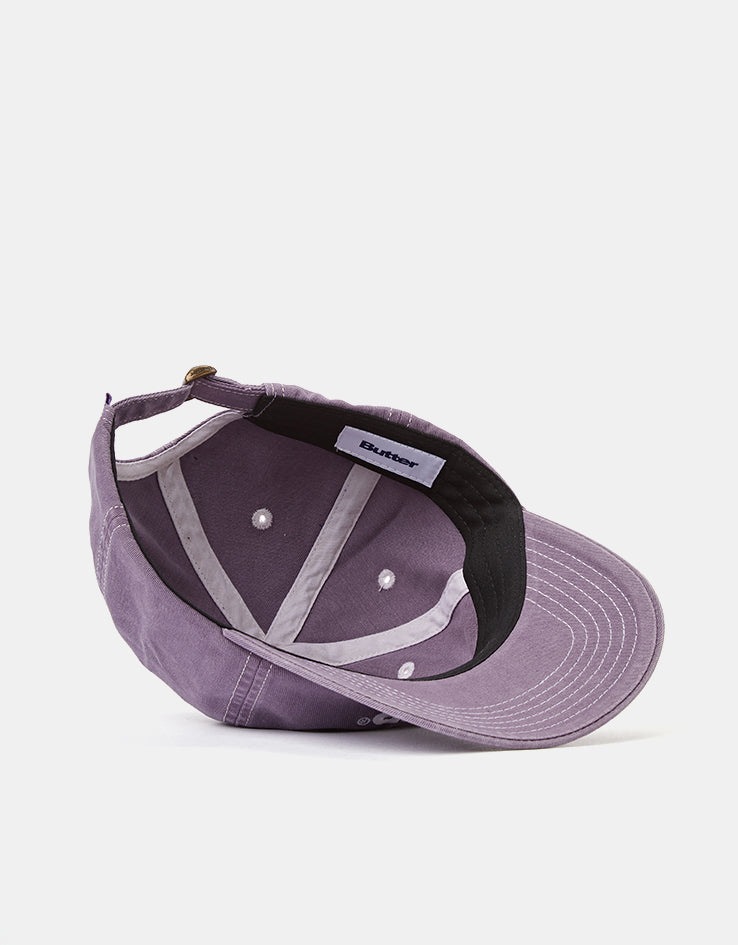 Butter Goods Rounded Logo 6 Panel Cap - Washed Eggplant