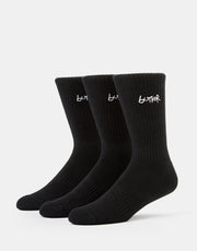 Butter Goods Basic 3 Pack Crew Socks - Black