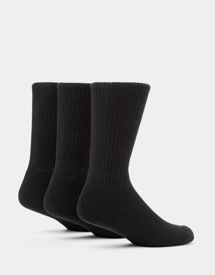 Butter Goods Basic 3 Pack Crew Socks - Black