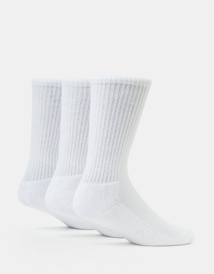 Butter Goods Basic 3 Pack Crew Socks - White