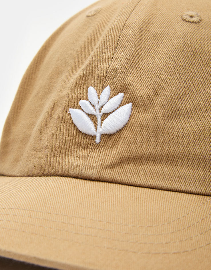 Magenta Bossed Dad Cap - Beige
