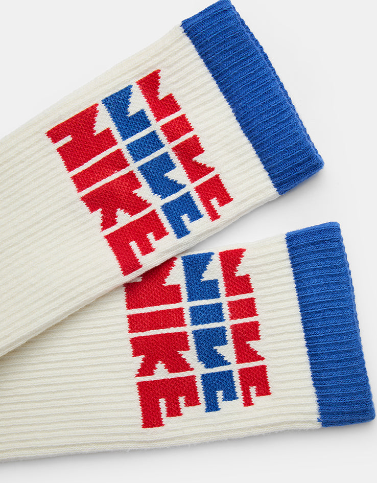 Nike Everyday Plus 3 Pack Crew Socks - Red/Blue Trio