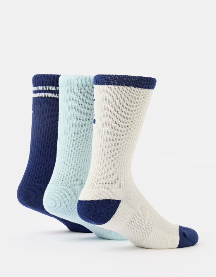 Nike Everyday Plus 3 Pack Crew Socks - Blue/White Trio