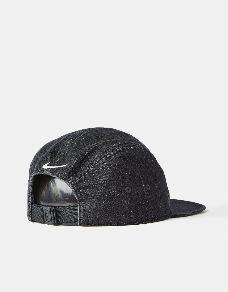 Nike Unstructured Denim JDI Cap - Black/Black/White
