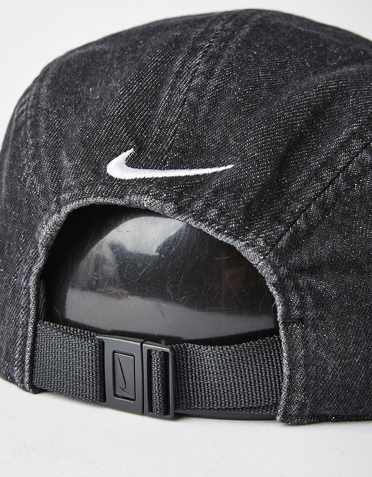 Nike Unstructured Denim JDI Cap - Black/Black/White
