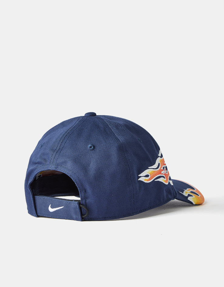 Nike Club OG Flame Snapback Cap - Midnight Navy