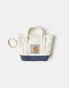 Carhartt WIP Mini Tote Bag Keychain - Natural/Blue