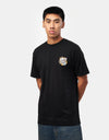 Santa Cruz Flaming Dice Dot Chest T-Shirt - Black