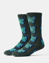 HUF Green Budderfly Socks - Forest Green
