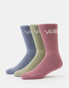 Vans Classic 3 Pack Crew Socks - Glacial Slate