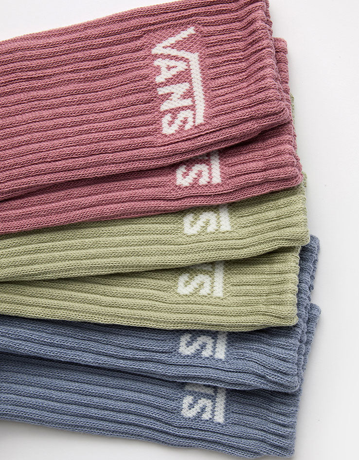 Vans Classic 3 Pack Crew Socks - Glacial Slate