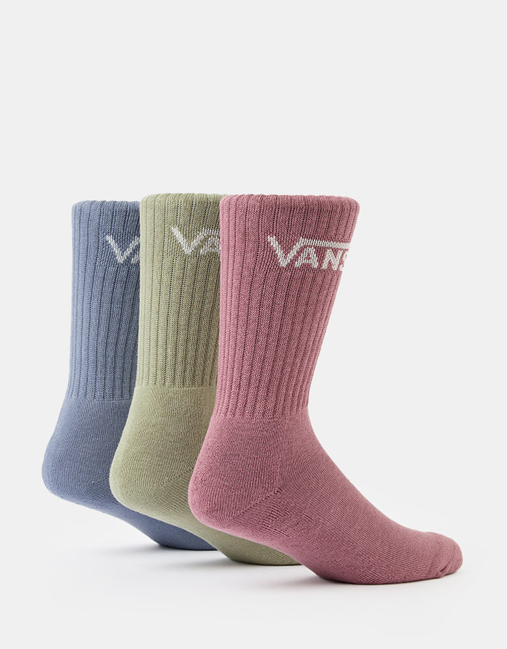 Vans Classic 3 Pack Crew Socks - Glacial Slate