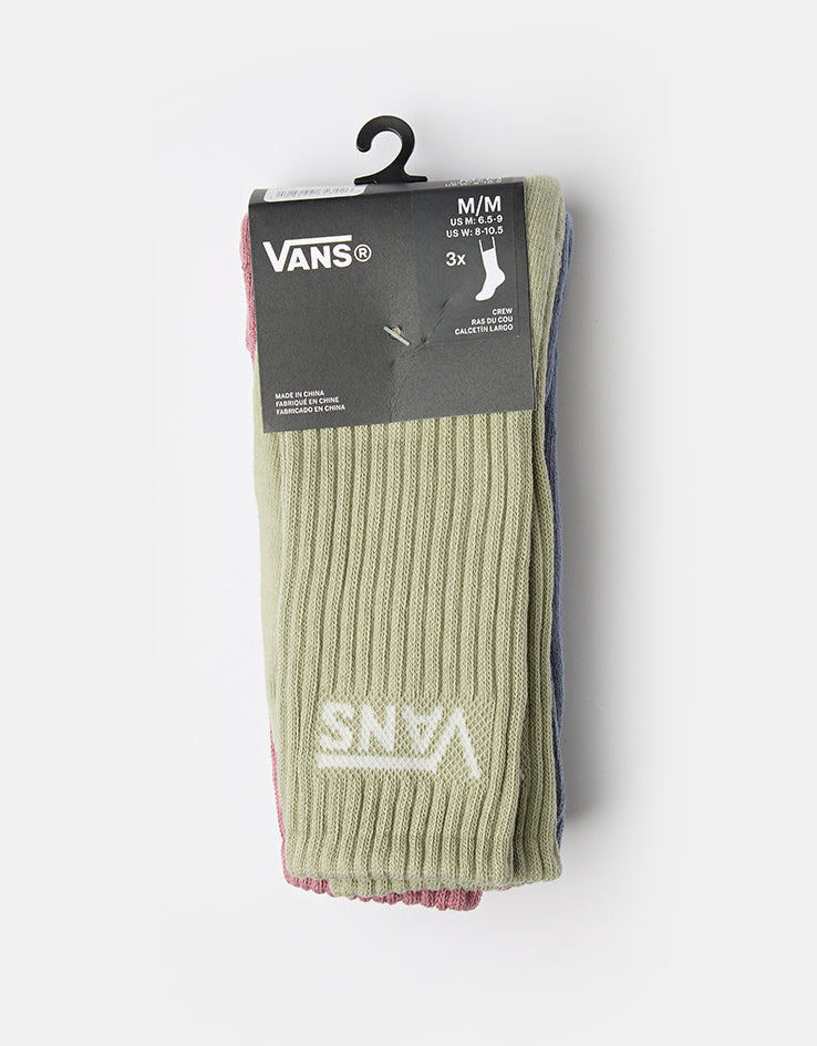 Vans Classic 3 Pack Crew Socks - Glacial Slate