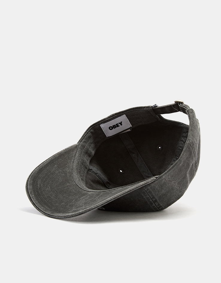 Obey Pigment Bold 6 Panel Strapback Cap - Pigment Black
