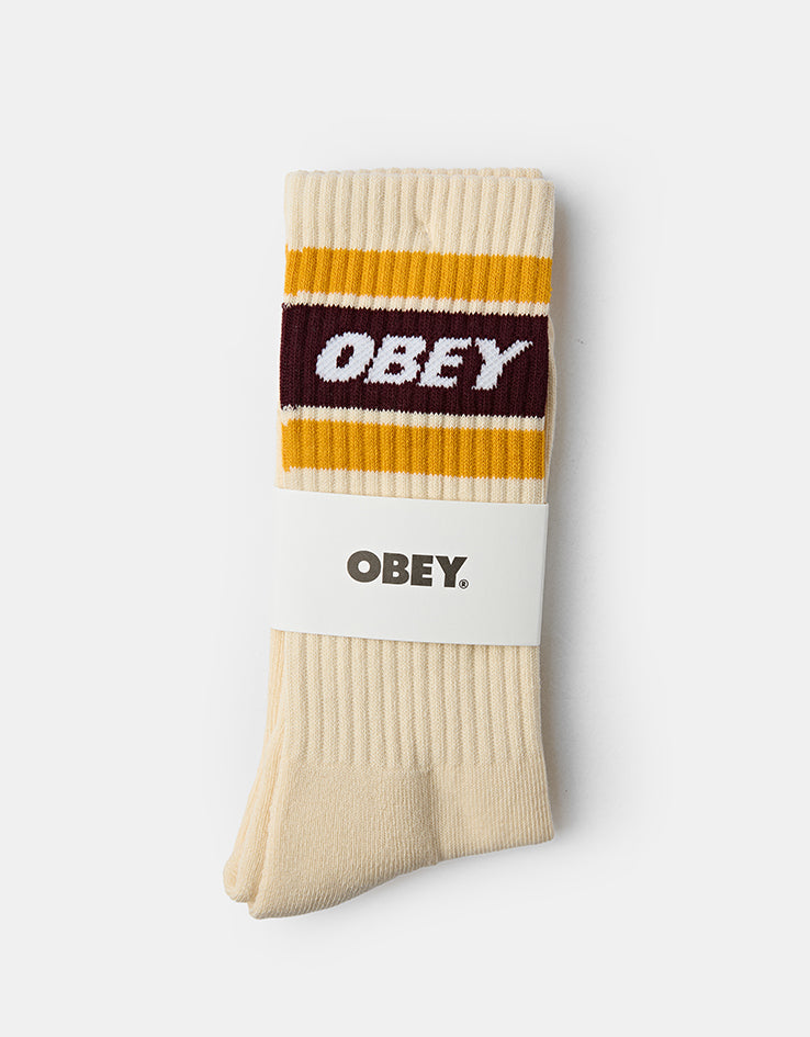 Obey Cooper II Crew Socks - Unbleached/Zinfandel