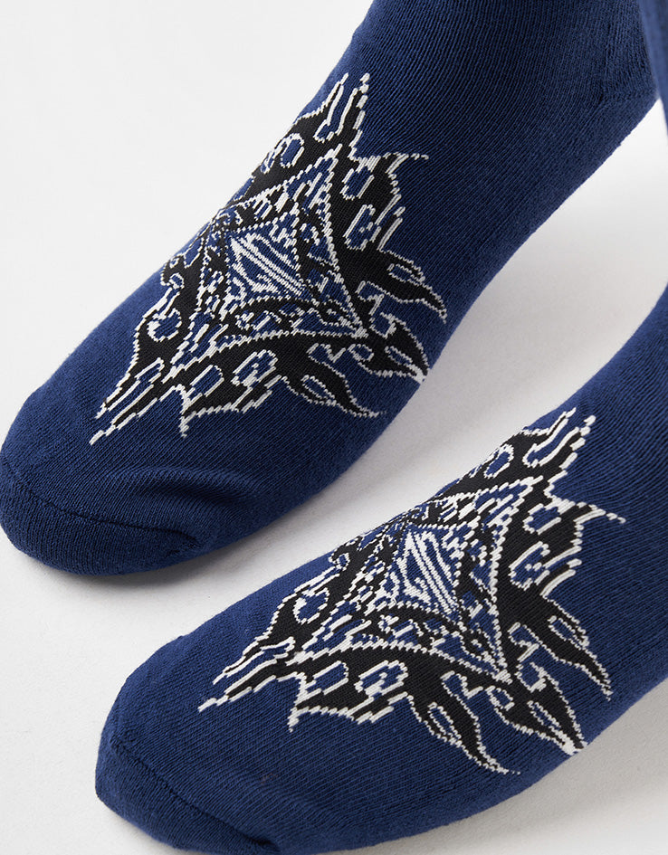 Vans LX Flame Crew Socks - Deep Indigo