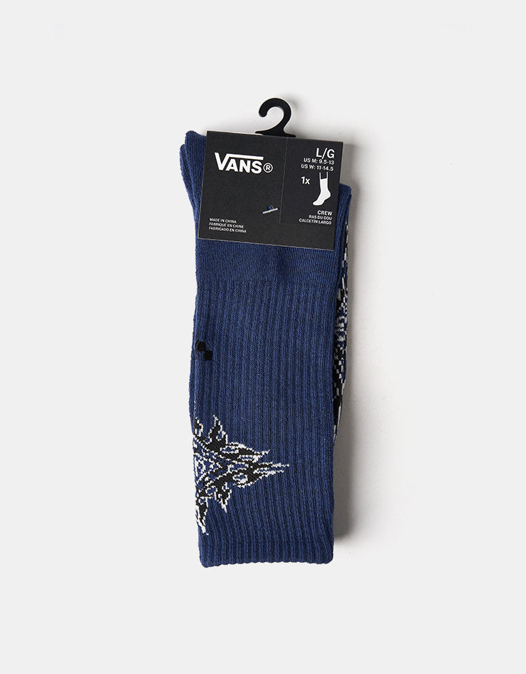 Vans LX Flame Crew Socks - Deep Indigo