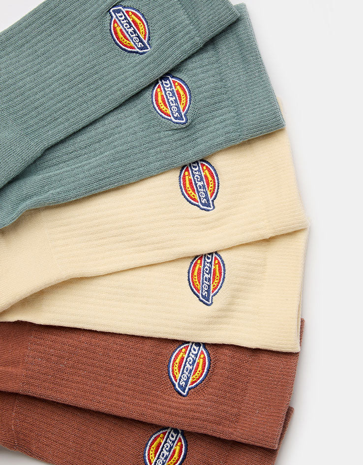 Dickies Valley Grove 3 Pack Crew Socks - Stormy Sea