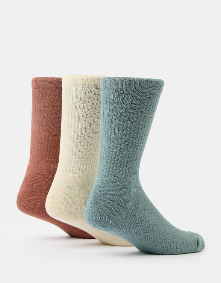 Dickies Valley Grove 3 Pack Crew Socks - Stormy Sea