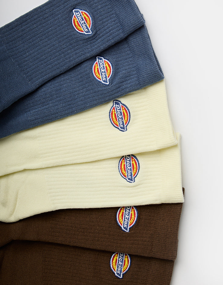 Dickies Valley Grove 3 Pack Crew Socks - Retro Indigo