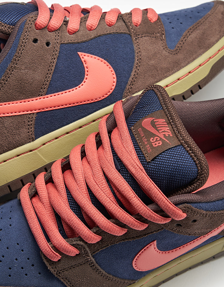 Nike SB Dunk Low Pro Skate Shoes - Baroque Brown/Adobe-Midnight Navy