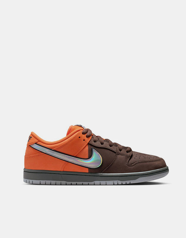 Nike SB 'Muni Pass' Dunk Low Pro Skate Shoes - Safety Orange/Wolf Grey-Baroque Brown