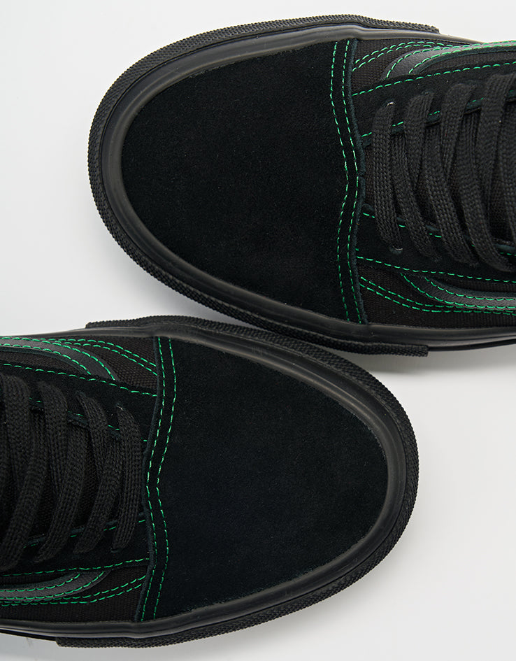 Vans Skate Old Skool Shoes - Black/Black/Green