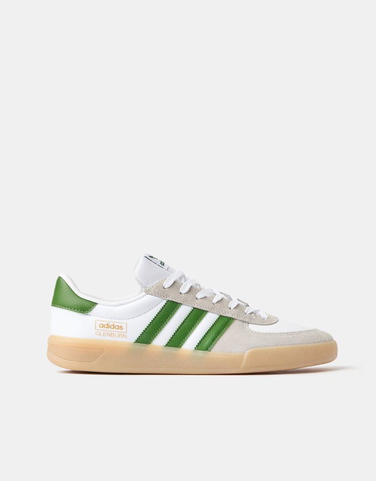 adidas Glenburn Skate Shoes - White/Crew Green/Gum
