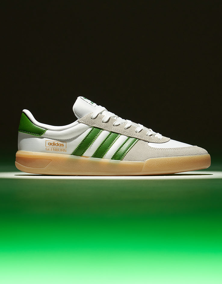 adidas Glenburn Skate Shoes - White/Crew Green/Gum