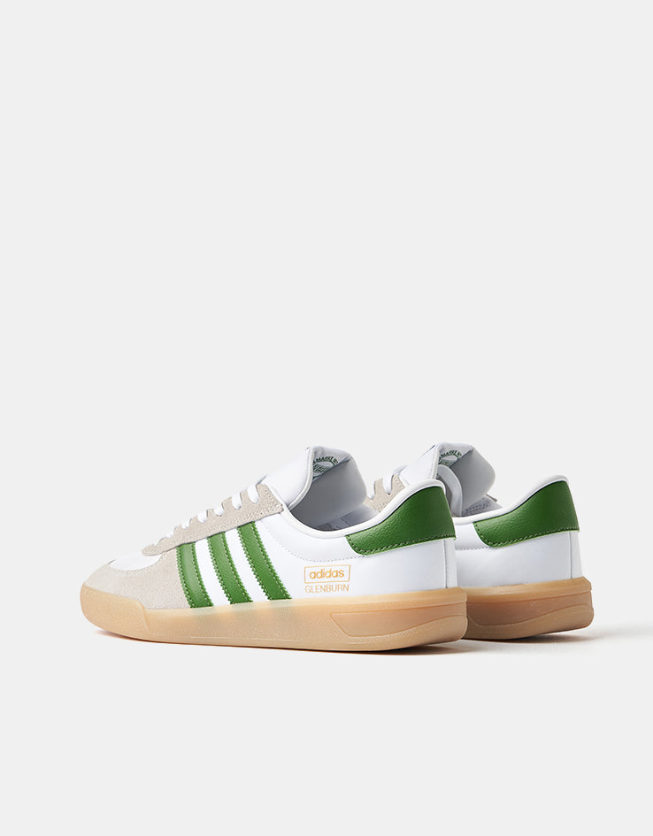 adidas Glenburn Skate Shoes - White/Crew Green/Gum