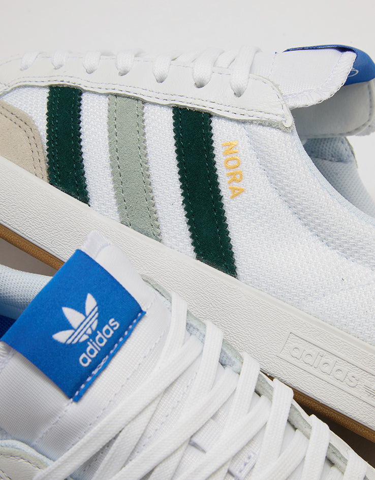 adidas Nora Skate Shoes - White/Aurora Ivy/Wonder Sage