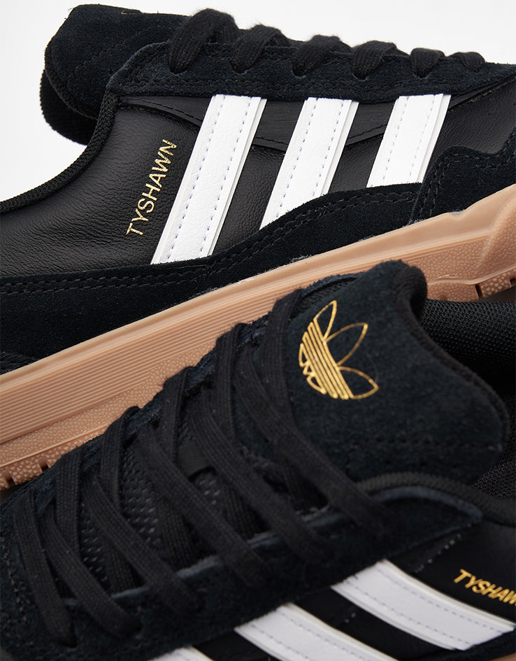 adidas Tyshawn II Skate Shoes - Core Black/Gum