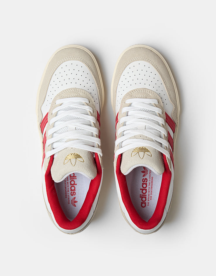 adidas Tyshawn II Skate Shoes - White/Better Scarlet/Chalk White