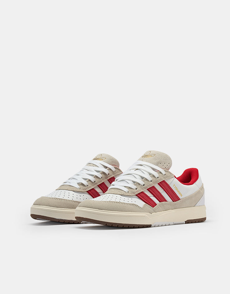 adidas Tyshawn II Skate Shoes - White/Better Scarlet/Chalk White