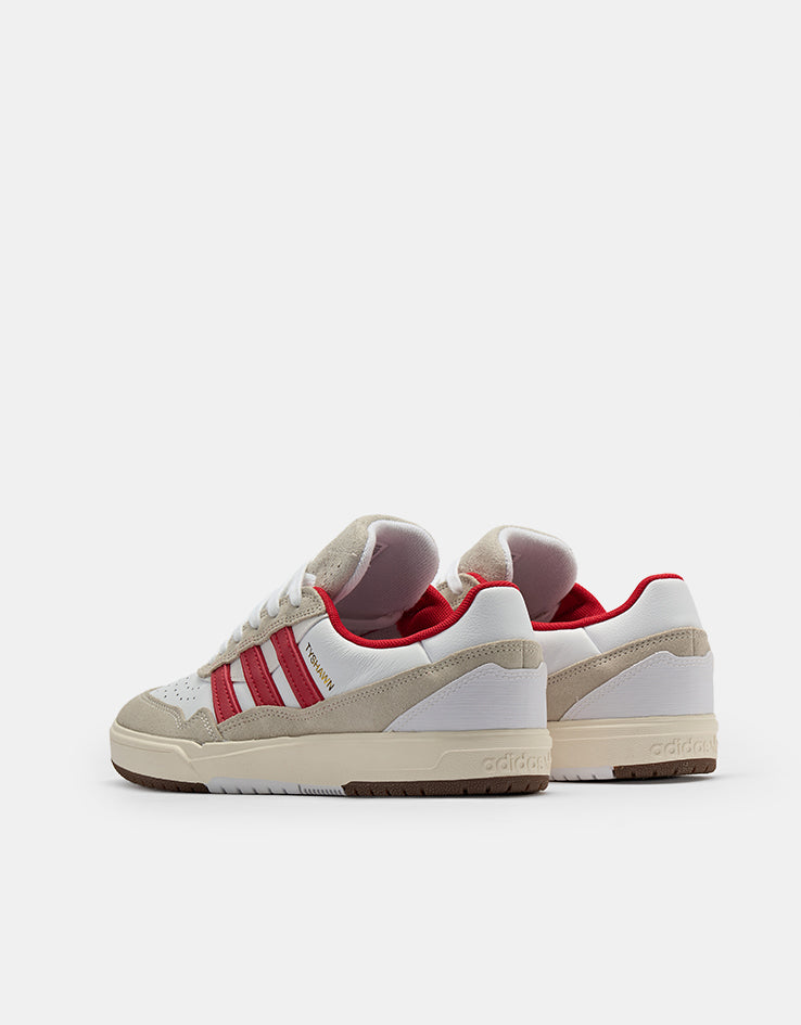 adidas Tyshawn II Skate Shoes - White/Better Scarlet/Chalk White