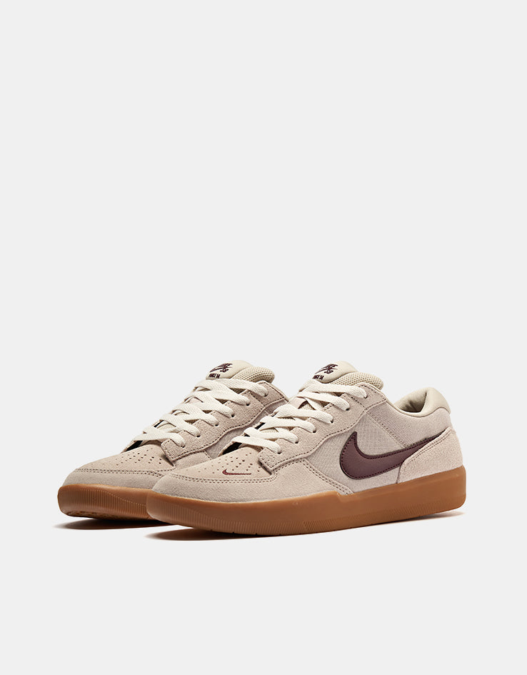 Nike SB Force 58 Skate Shoes - Cream II/Burgundy Crush-Gum Light Brown