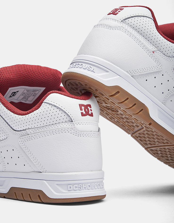 DC Stag Skate Shoes - White/Brick Red/Gum