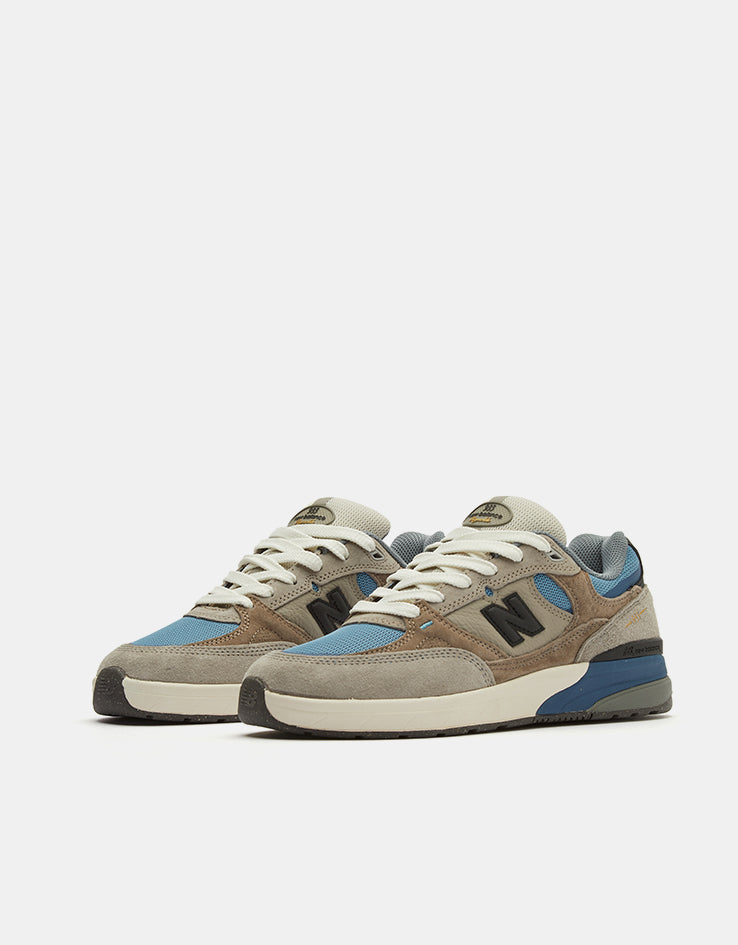 New Balance Numeric 933 Andrew Reynolds Skate Shoes - Mushroom/Light Blue