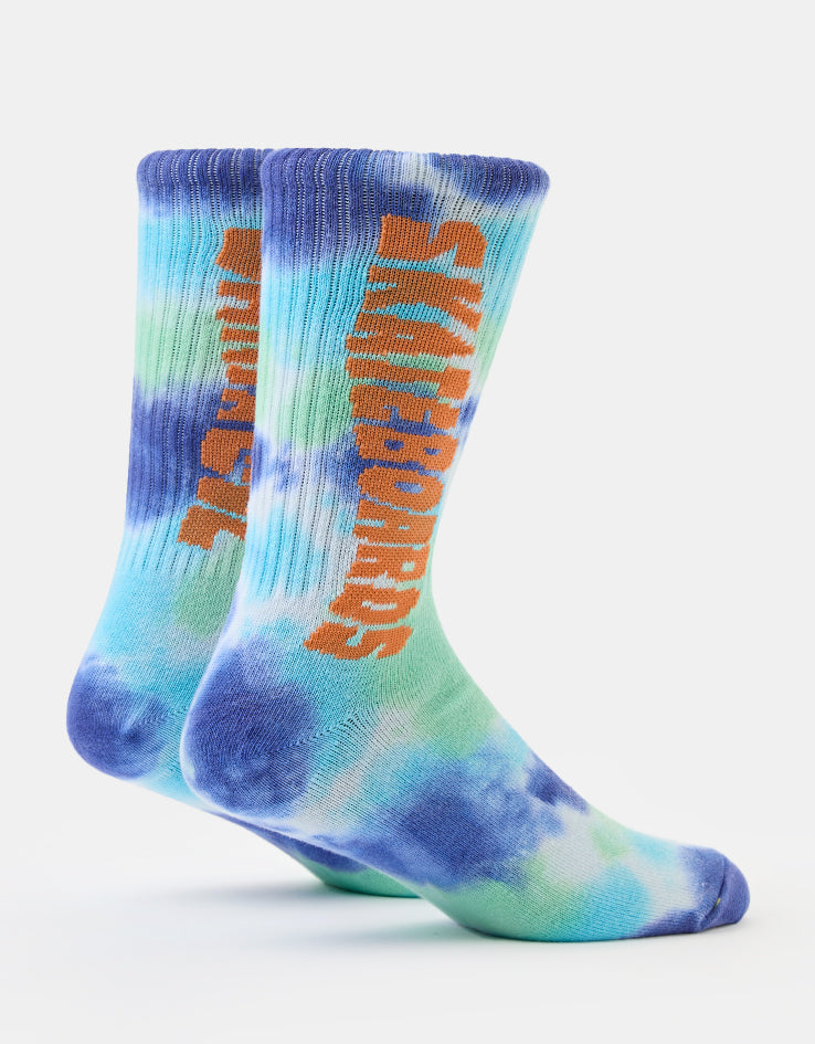 Santa Cruz Ad Rip Crew Socks - Blue Tie Dye
