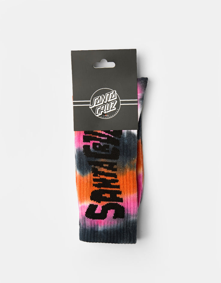 Santa Cruz Ad Rip Crew Socks - Pink Tie Dye